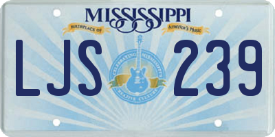 MS license plate LJS239