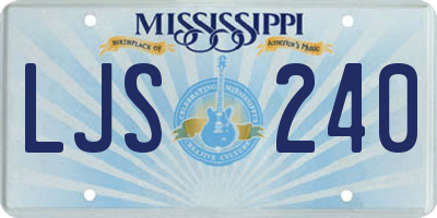 MS license plate LJS240