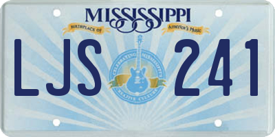 MS license plate LJS241