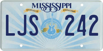 MS license plate LJS242