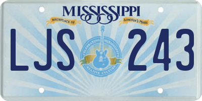 MS license plate LJS243