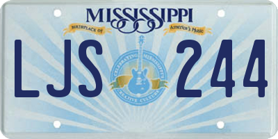 MS license plate LJS244
