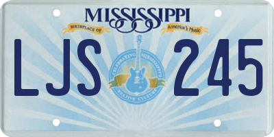 MS license plate LJS245