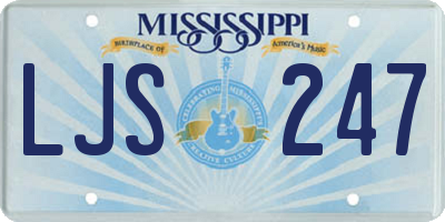 MS license plate LJS247