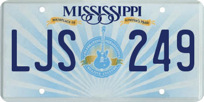 MS license plate LJS249