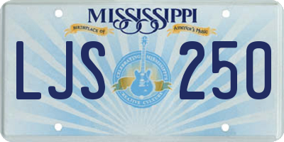 MS license plate LJS250