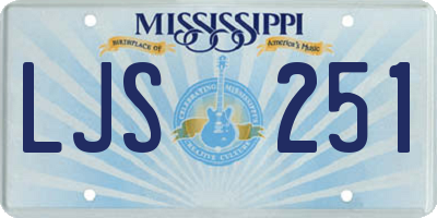 MS license plate LJS251