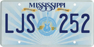 MS license plate LJS252