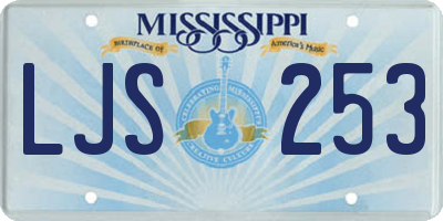 MS license plate LJS253