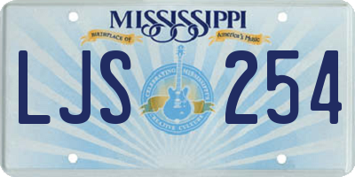 MS license plate LJS254