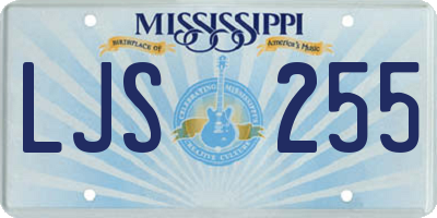 MS license plate LJS255