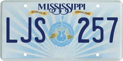 MS license plate LJS257
