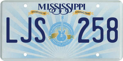 MS license plate LJS258