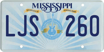 MS license plate LJS260