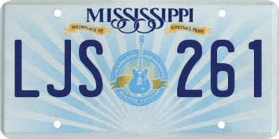 MS license plate LJS261