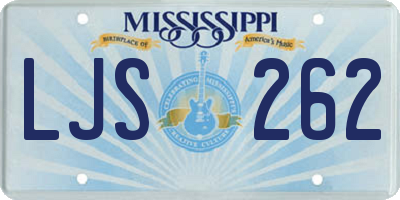 MS license plate LJS262