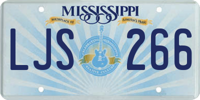 MS license plate LJS266