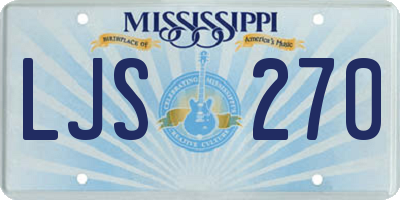 MS license plate LJS270