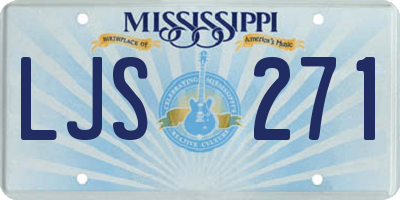 MS license plate LJS271