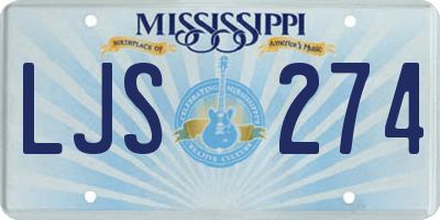 MS license plate LJS274