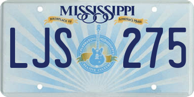 MS license plate LJS275