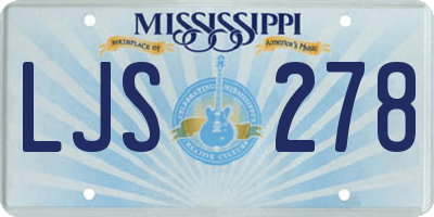 MS license plate LJS278