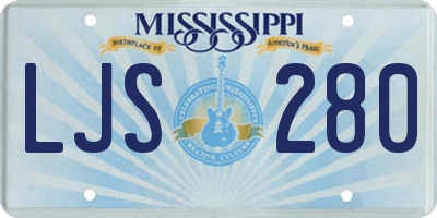 MS license plate LJS280