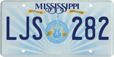 MS license plate LJS282
