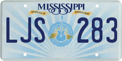 MS license plate LJS283