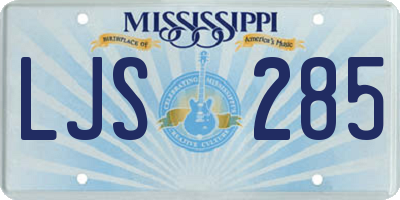 MS license plate LJS285