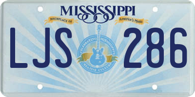 MS license plate LJS286