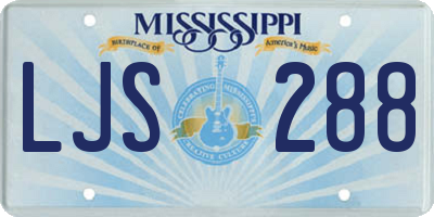 MS license plate LJS288