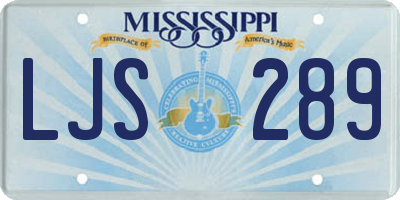 MS license plate LJS289