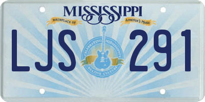 MS license plate LJS291