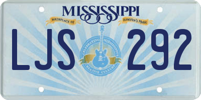 MS license plate LJS292