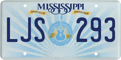 MS license plate LJS293
