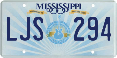 MS license plate LJS294