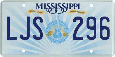 MS license plate LJS296
