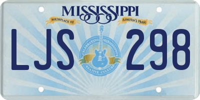 MS license plate LJS298