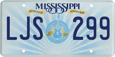 MS license plate LJS299