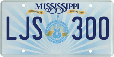 MS license plate LJS300