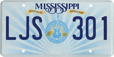 MS license plate LJS301