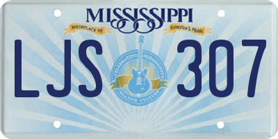 MS license plate LJS307