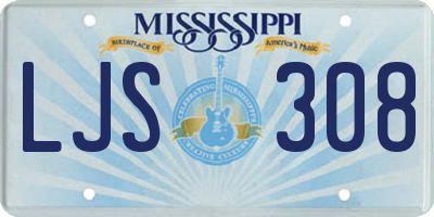MS license plate LJS308