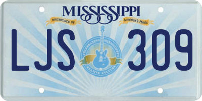 MS license plate LJS309