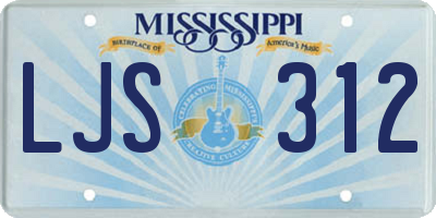 MS license plate LJS312