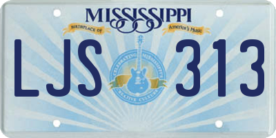 MS license plate LJS313