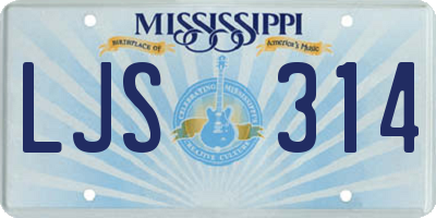 MS license plate LJS314