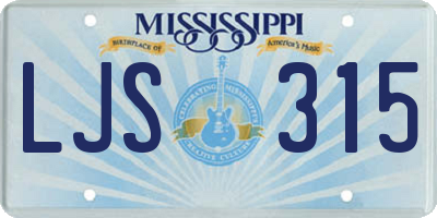 MS license plate LJS315
