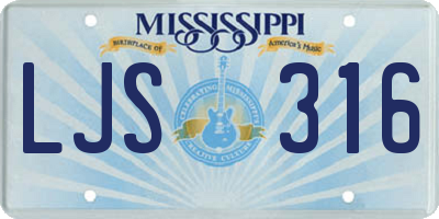 MS license plate LJS316